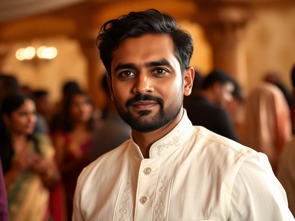 Man in elegant white Chikankari kurta styled by expert